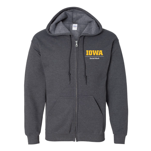 Gildan Full Zip Hooded Sweatshirt -- Dark Heather