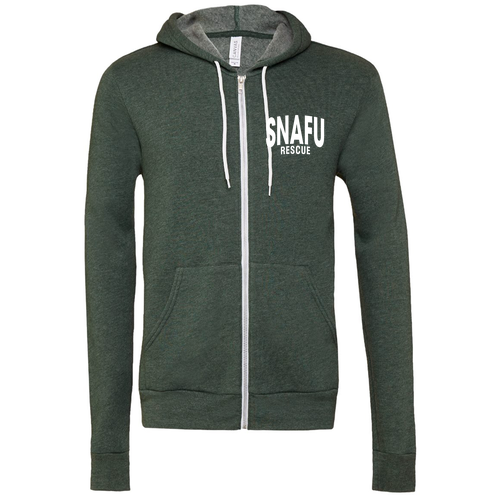 Bella Canvas Unisex Full-Zip Hooded Sweatshirt -- Heather Forest