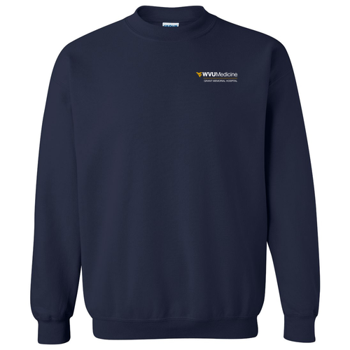 Screen Printed Gildan Heavy Blend Crew Neck Sweatshirt -- Navy