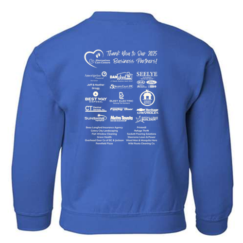 Gildan Youth Heavy Blend Crew Neck Sweatshirt -- Royal