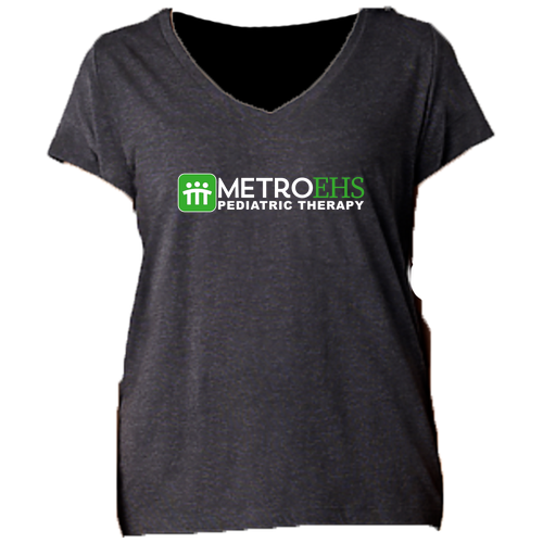 Cotton Heritage Women's V-Neck T-Shirt -- Charcoal Heather