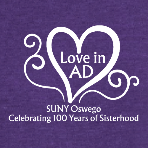 Love in AD Port & Company Ladies Blend V-Neck Tee -- Team Purple Heather