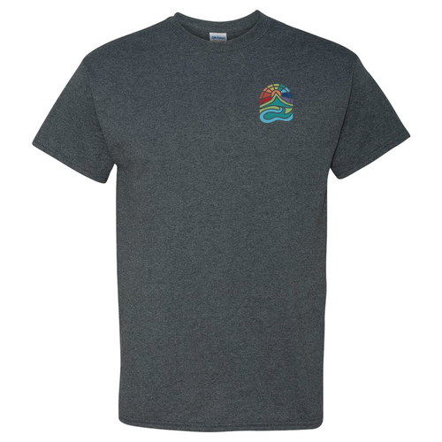 Gildan Heavy Cotton Basic T-Shirt Front & Back -- Dark Heather