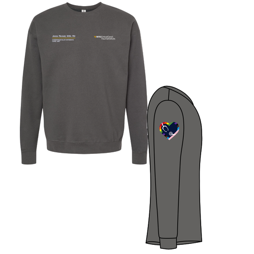 Gender Care Heart Tultex Fleece Crewneck Sweatshirt -- Charcoal