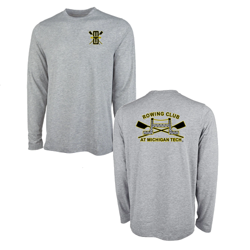 Charles River Men's Comfort-Core Long-Sleeve Crew -- Grey