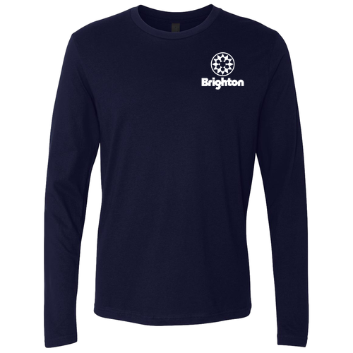 Brighton Logo 2 White Ink -- Long Sleeve Midnight Navy