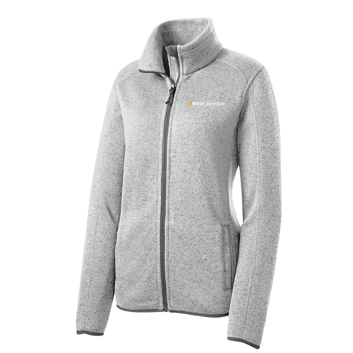 Port Authority Ladies Sweater Fleece Jacket -- Grey Heather