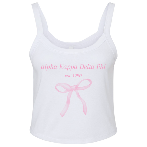 Bella+Canvas Women's Spaghetti Strap Tank -- Ribbon Design