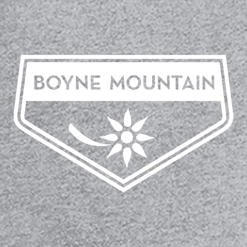 Boyne Mountain Logo 2 White Ink -- Long Sleeve Heather Grey