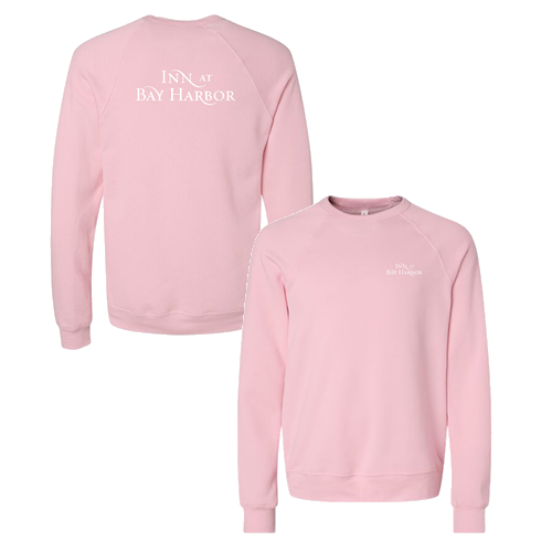 Inn at Bay Harbor 1 color White left chest/back Crewneck Sweatshirt -- Pink