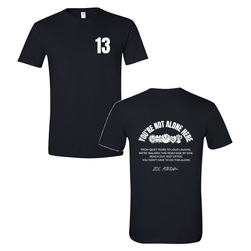 SoftStyle T-Shirt You're Not Alone Design -- Black