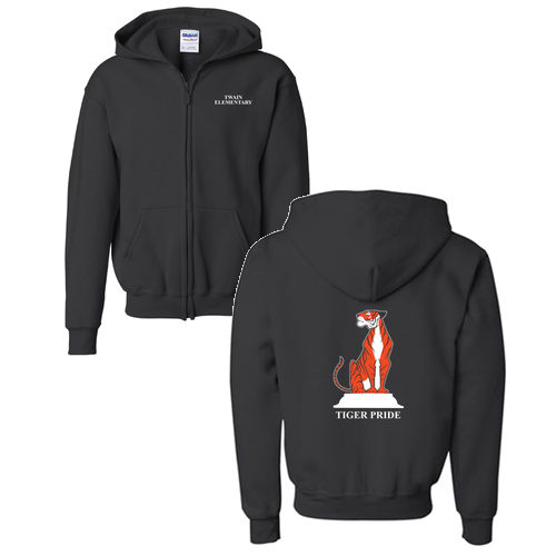 Gildan Full Zip Youth Hooded Sweatshirt -- Black