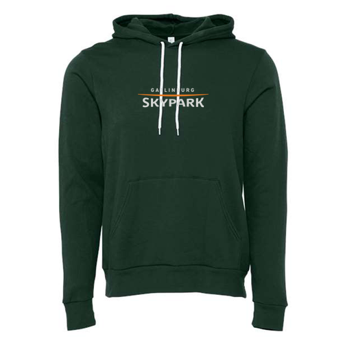 Gatlinburg Skypark Logo 1 Grey & Orange Ink -- Pullover Hooded Sweatshirt Forest