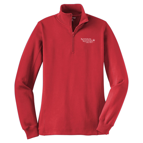 Sport Tek Ladies Quarter Zip Sweatshirt -- True Red