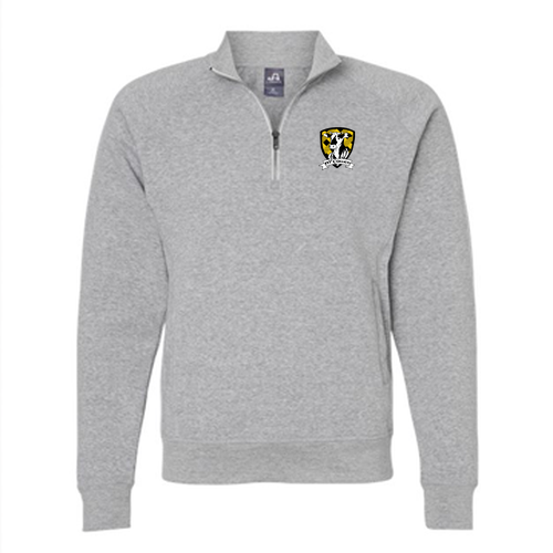 J America Adult Triblend Fleece Quarter-Zip -- Grey TriBlend