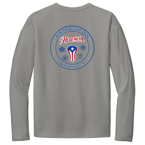 [HIDE] HERITAGE CUP Long Sleeve Performance Tee -- Grey Concrete