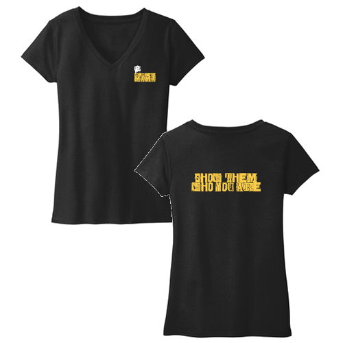 District Womens Re-Tee V-Neck (Show Them) -- Black