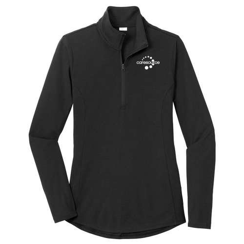 Ladies Sport-Tek  PosiCharge Tri-Blend Wicking 1/4-Zip Pullover -- Black Triad Solid