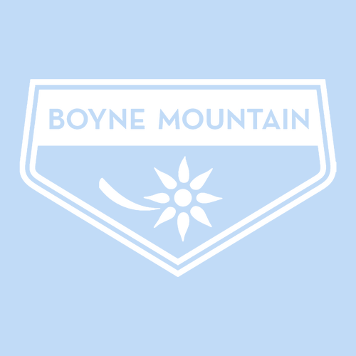Boyne Mountain Logo 2 White Ink -- Short Sleeve Light Blue