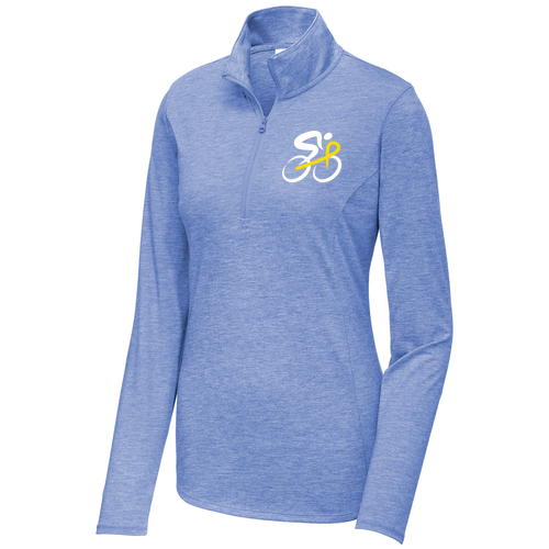Sport-Tek Ladies PosiCharge Tri-Blend Wicking 1/4-Zip Pullover -- True Royal Heather
