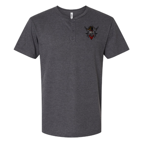 American Apparel CVC Henley Tee -- Heather Charcoal