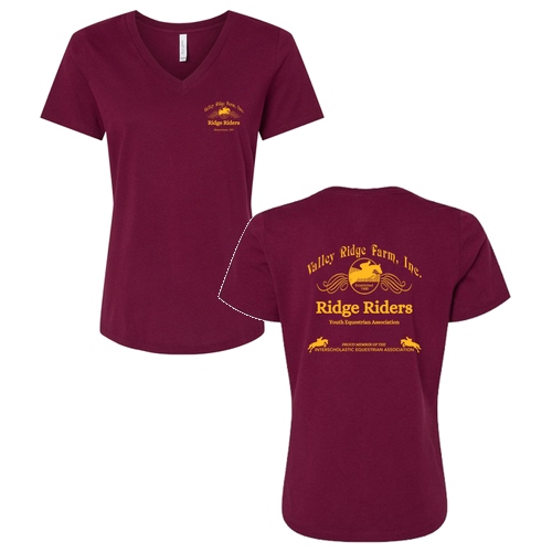 Bella Canvas Womens Relaxed Jersey Short Sleeve V-Neck Tee -- Maroon