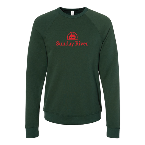 Sunday River Logo 1 Red Ink -- Crewneck Sweatshirt Forest