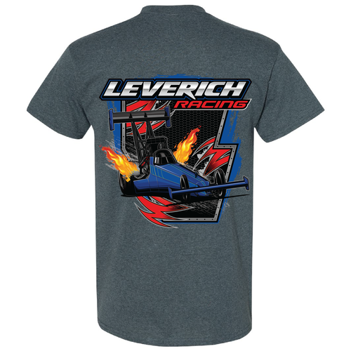 Gildan Heavy Cotton Basic T-Shirt Graphic Front Dragster Back -- Dark Heather