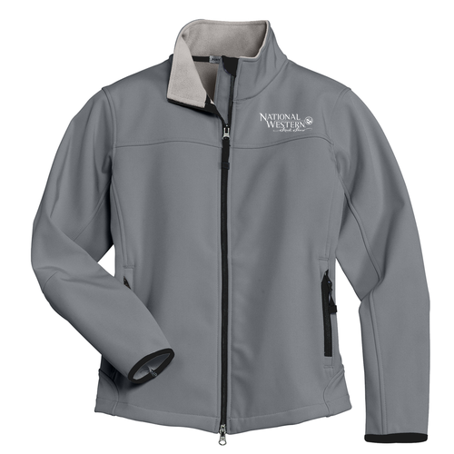 Port Authority Ladies Glacier Soft Shell Jacket -- Smoke Grey / Chrome