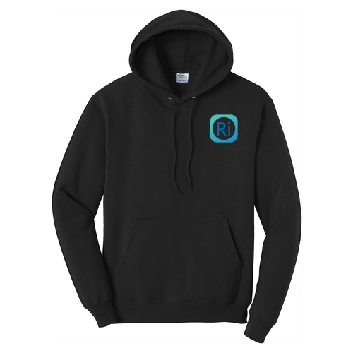 [HIDE] Port and Company Core Fleece Pullover Hooded Sweatshirt -- Jet Black