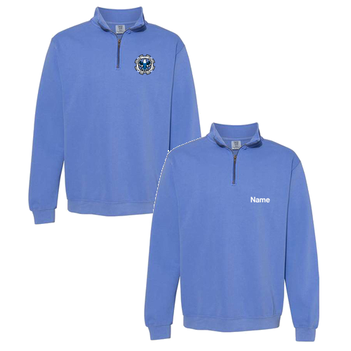 Comfort Colors Quarter Zip Sweatshirt -- Flo Blue