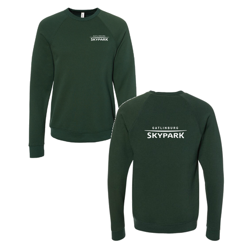 Gatlinburg Skypark Logo 2 White Ink -- Crewneck Sweatshirt Forest