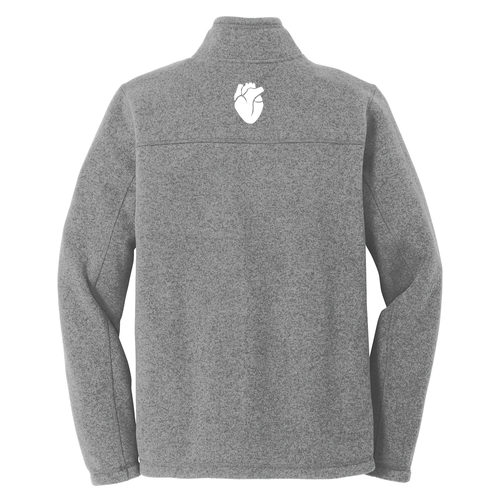 Cardiology North Face Sweater Fleece Jacket -- Medium Grey Heather