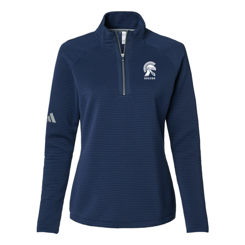 Adidas Woman's Spacer Quarter-Zip Pullover -- Collegiate Navy