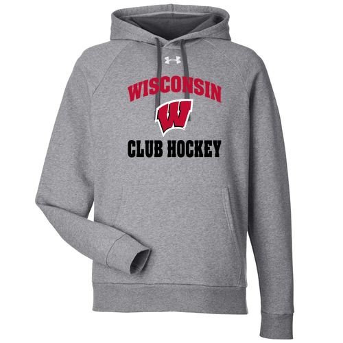 UW Club Hockey Under Armour Hooded Sweatshirt -- Grey