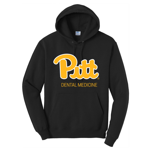 White/Gold Script Hooded Sweatshirt -- Jet Black