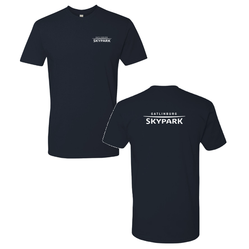 Gatlinburg Skypark Logo 2 White Ink -- Short Sleeve Midnight Navy