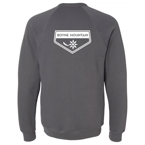 Boyne Mountain Logo 2 White Ink -- Crewneck Sweatshirt Asphalt