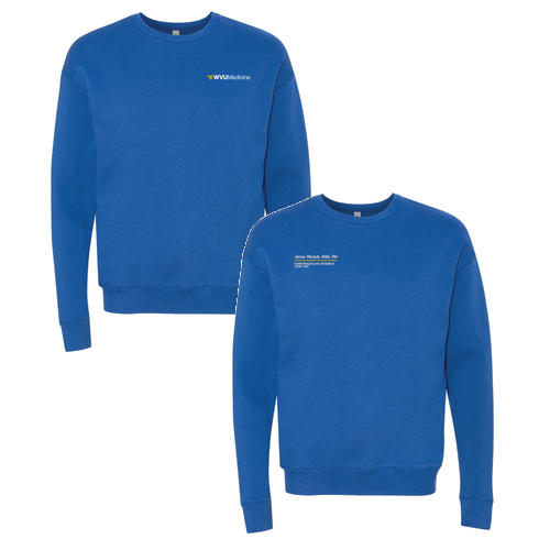 Embroidered Bella Canvas Unisex Drop Shoulder Fleece Crewneck -- True Royal