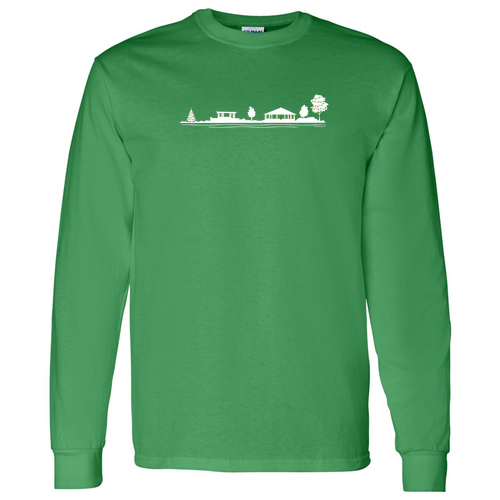 Slim Point Holiday -- Gildan Heavy Cotton Longsleeve Basic T-Shirt -- Irish Green