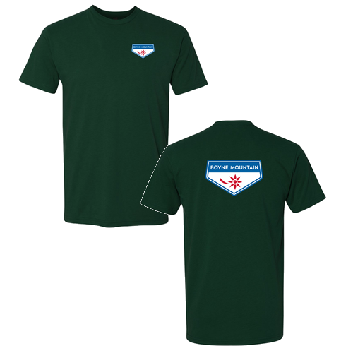 Boyne Mountain Logo 2 Full Color -- Short Sleeve Forest Green