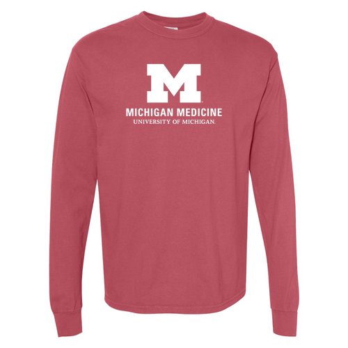 Comfort Colors Soft Garment-Dyed Heavyweight Long Sleeve T-Shirt -- Crimson
