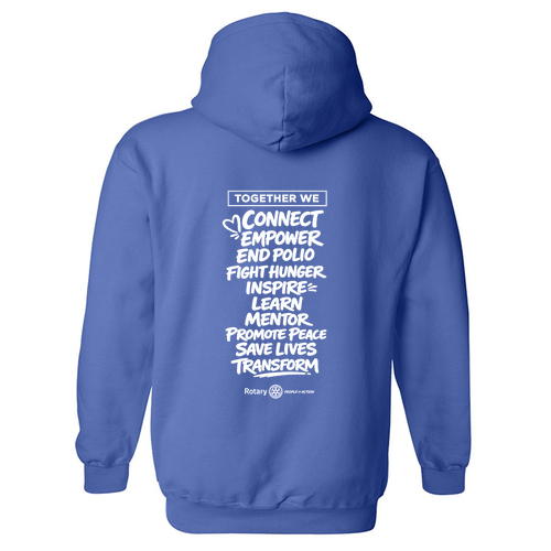 Rotary Club of Kalamazoo Gildan Heavy Blend Hooded Sweatshirt -- Royal