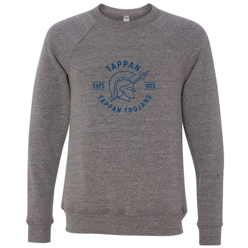 Bella Canvas Soft Sponge Fleece Raglan Crewneck Sweatshirt -- Grey TriBlend