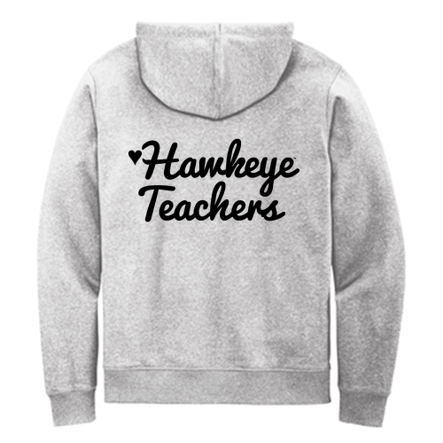 Hawkeye Teachers District Re-Fleece Full-Zip Hoodie -- Light Heather Grey