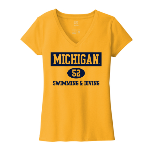 Team 52 Ladies District Womens Re-Tee V-Neck -- Maize Yellow