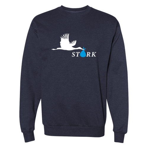 Hanes EcoSmart Crewneck Sweatshirt -- Heather Navy