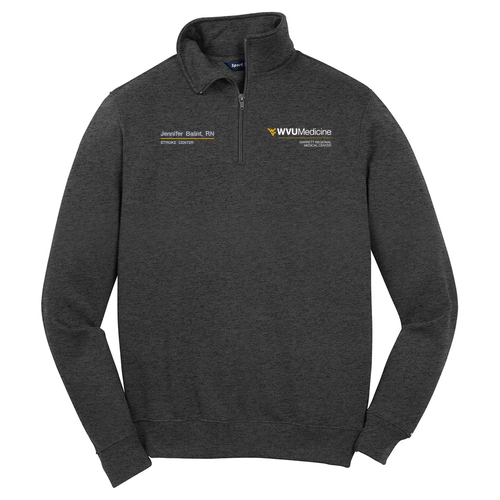 Embroidered Sport Tek Quarter Zip Sweatshirt -- Graphite Heather