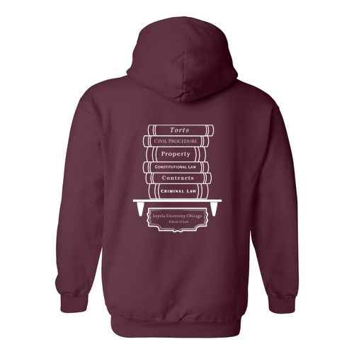 Law Books Hooded Sweatshirt -- Maroon