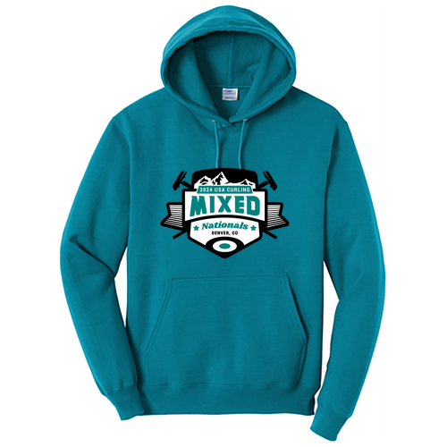 Port and Company Core Fleece Pullover Hooded Sweatshirt -- Teal